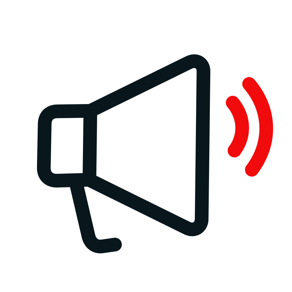 Icono de megáfono: servicio de publicidad online